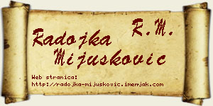 Radojka Mijušković vizit kartica